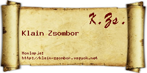 Klain Zsombor névjegykártya